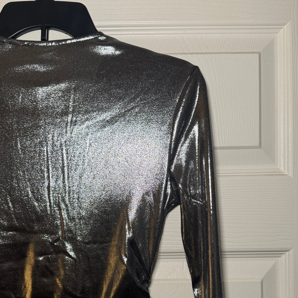 H&M Metallic Silver Long Sleeve Jumpsuit - Picture 8 of 10